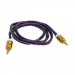 Wholesale Auxiliary Music Cable 3.5mm to 3.5mm Heavy Duty Braided Wire (Dark Purple)